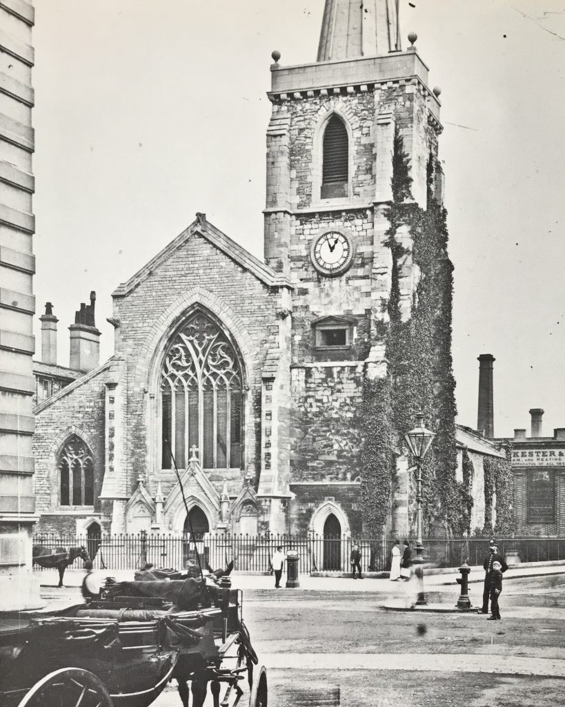 Thomas Hibberd James' late nineteenth century photograph of Holyrood Church. From A Victorian Photographer in Southampton by Adrian Rance.