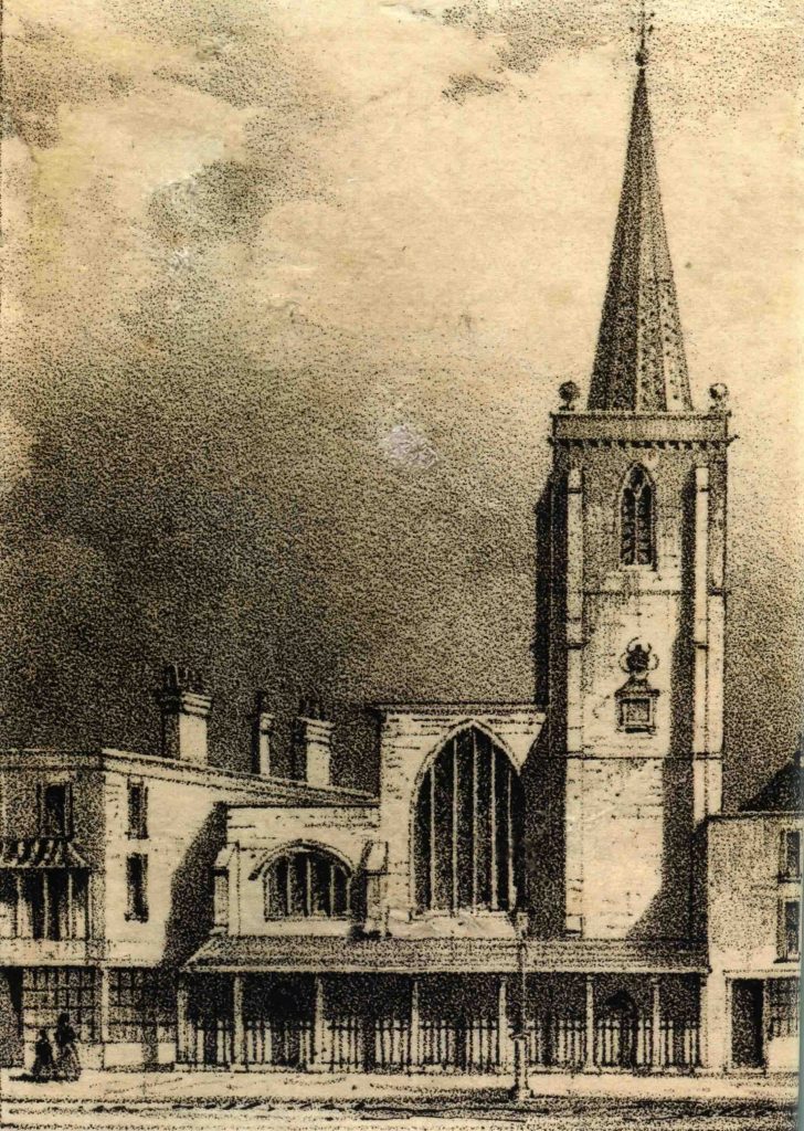 Holyrood Church before the 1848-1849 rebuild. Image source: http://sotonopedia.wikidot.com/page-browse:holy-rood-church